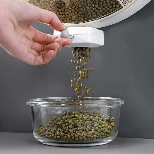 Durable wall mounted cereal dispenser made from BPA-free materials, ensuring safety and long-lasting performance for daily use