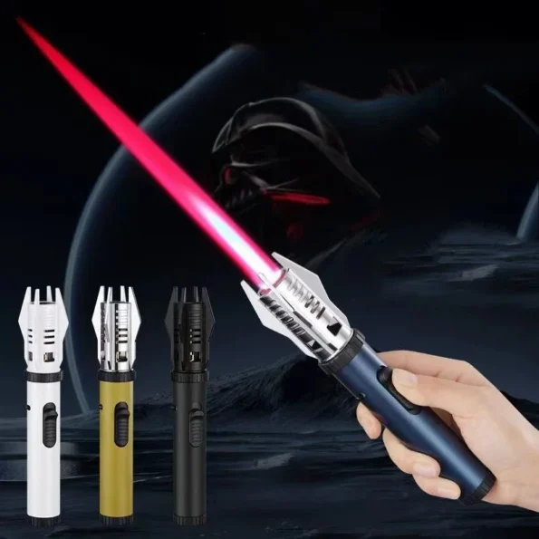 Portable windproof jet flame lighter with sleek modern design, combining functionality with stylish aesthetics for any user