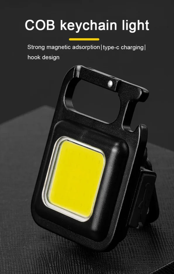Compact keychain work light with 800 lumens brightness, perfect for outdoor adventures, emergencies, or everyday tasks