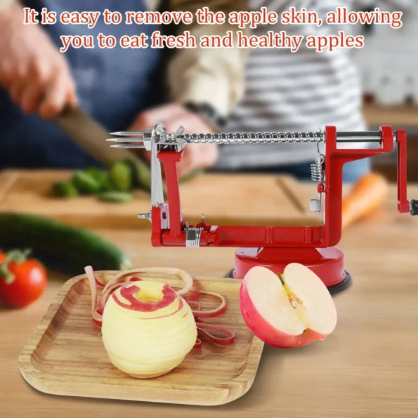Effortless peeling, slicing & coring with this apple peeler corer, simplifying the process of preparing apples for pies, snacks, or salads