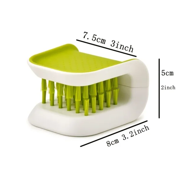 Cepillo para cuchillas antideslizante compacto para una limpieza segura y eficiente, perfecto para fregar cuchillos, ralladores y otros utensilios de cocina afilados