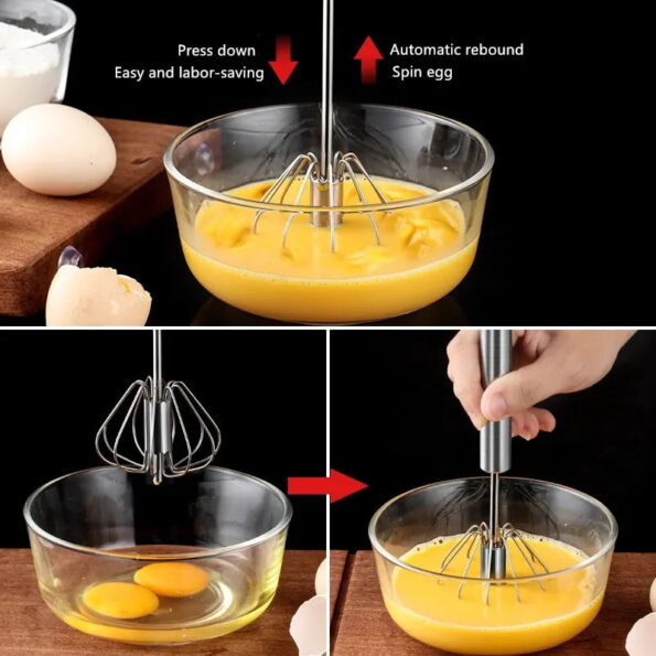 Versatile Semi-automatic Egg Whisk - Perfect for beating eggs, mixing liquids, and creating frothy beverages