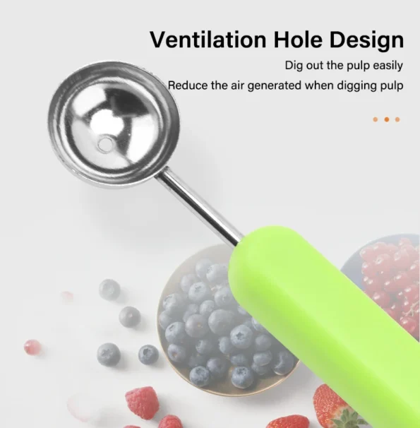 Ensemble compact de cuillères à boules pour melon pour un rangement facile dans les cuisines, un outil peu encombrant pour la cuisine quotidienne et la réception