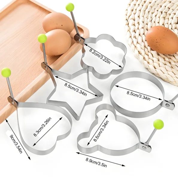 Easy-to-clean stainless steel egg molds for hassle-free cooking, dishwasher-safe and quick to maintain after use