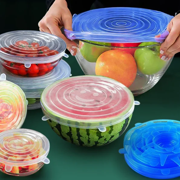 Flexible Silicone Stretch Cover - Easily cover bowls, cans, and more for freshness