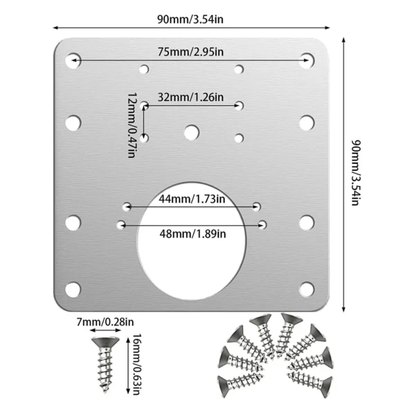 Dolaplar ve Gardıroplar için Ağır Hizmet Tipi Cabinet Hinges Repair Plate