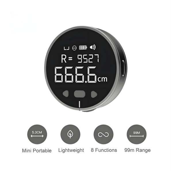 LCD Ekranlı Kompakt Elektronik Dijital Şerit Metre