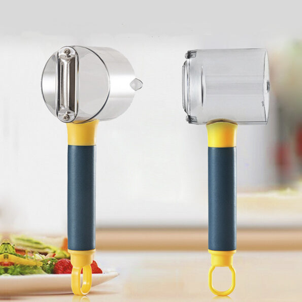 Efficient vegetable peeler with container for quick meal prep, saving time and effort while peeling potatoes, carrots, or cucumbers