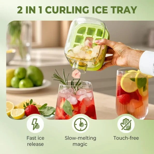 2-in-1 ice cube bottle for outdoor adventures and travel, lightweight and portable for camping trips, road trips, or beach days