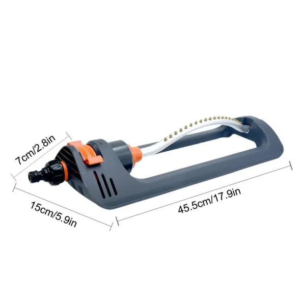 Compact oscillating sprinkler for uniform lawn coverage, perfect for keeping grass lush and green with minimal effort