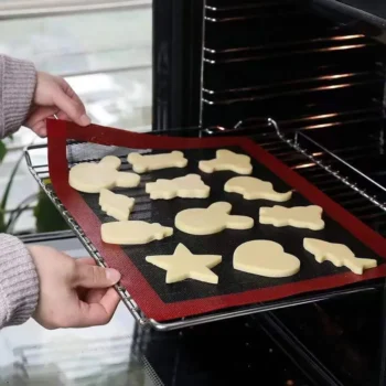 Compact EvenBake perforated mat for uniform baking, ensuring even heat distribution for perfect cookies, pastries, and bread every time