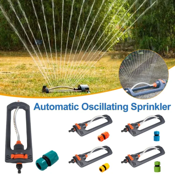 Oscillating sprinkler with easy setup for hassle-free use, simply connect to a hose and start watering your lawn or garden instantly